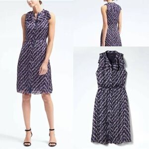 Banana Republic Navy and White Dress